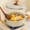 تبخر المقلاة الخزفية المزدوجة توصيلة المزدوجة بأذنين كبيرين، قدر كبير من التبخن Specification image